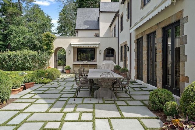 view of patio with outdoor dining area