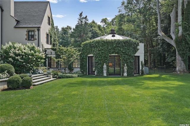 view of yard with fence