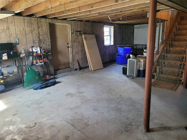 basement with stairway