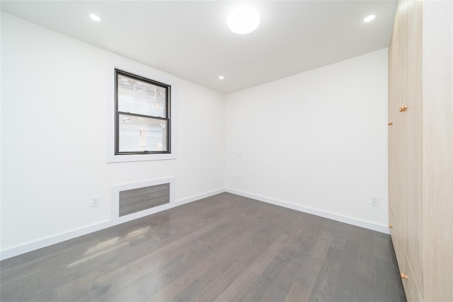 3405 Corporal Kennedy St, Bayside, NY 11361 - spare room featuring recessed lighting, baseboards, dark wood-style floors, and visible vents