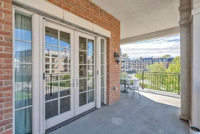 balcony with french doors