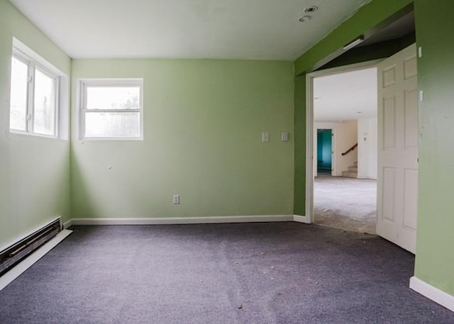7 Cornwell St, Poughquag, NY 12570 - empty room with carpet, a baseboard radiator, and stairway