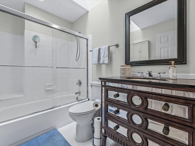 54 Hidden Ridge Dr, Syosset, NY 11791 - bathroom featuring vanity, toilet, and bath / shower combo with glass door