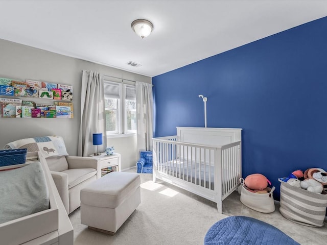 54 Hidden Ridge Dr, Syosset, NY 11791 - bedroom with a nursery area, visible vents, and carpet