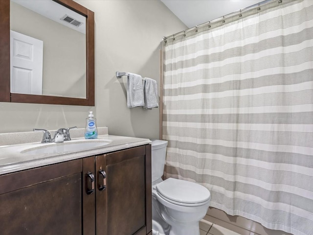 54 Hidden Ridge Dr, Syosset, NY 11791 - full bath with toilet, vanity, tile patterned floors, and visible vents