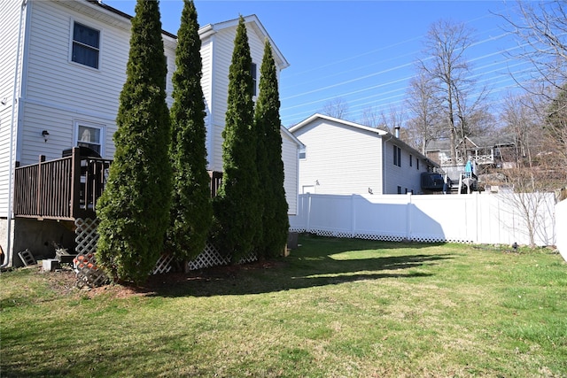 view of yard with fence
