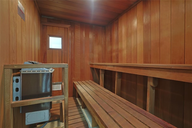 1270 N Ave Unit 3E, New Rochelle, NY 10804 - sauna / steam room featuring wooden ceiling and wood walls