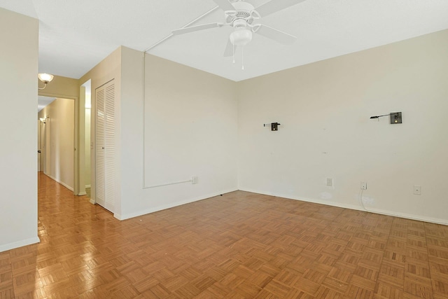 1270 N Ave Unit 3E, New Rochelle, NY 10804 - unfurnished room featuring baseboards and a ceiling fan