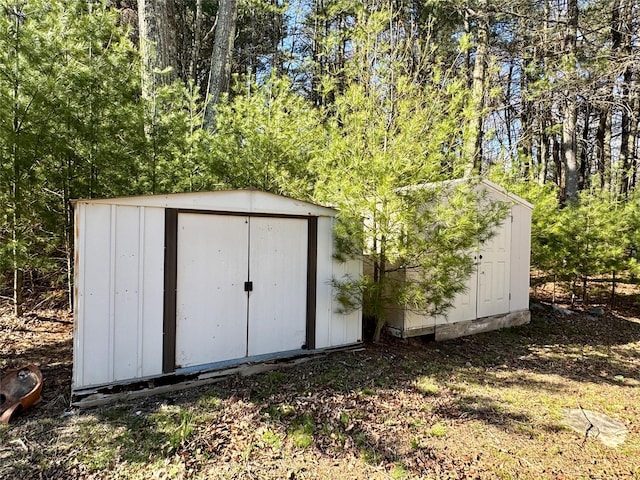 view of shed