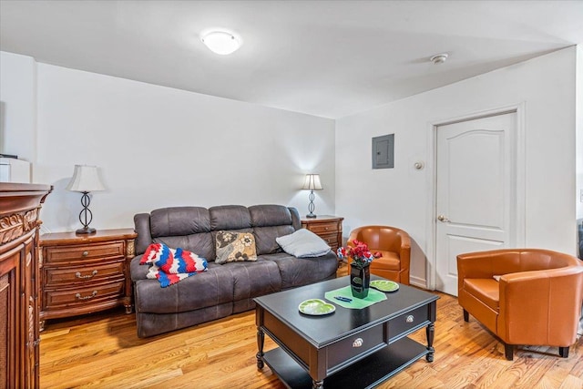 6147 Grand Ave, Maspeth, NY 11378 - living area with electric panel and light wood-style floors