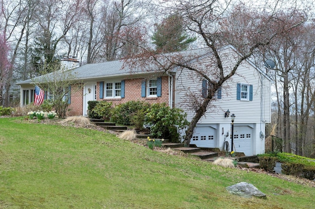 125 Tick Tock Way, Stanfordville, NY 12581 - single story home featuring an attached garage, a chimney, and a front yard