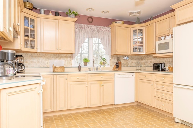 125 Tick Tock Way, Stanfordville, NY 12581 - kitchen featuring white appliances, a sink, cream cabinetry, and light countertops