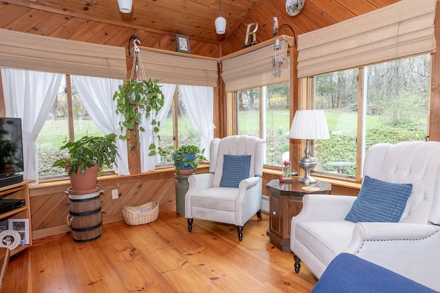 125 Tick Tock Way, Stanfordville, NY 12581 - sunroom / solarium with hardwood / wood-style flooring, vaulted ceiling, wood ceiling, and wood walls
