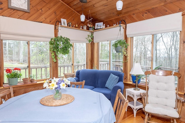 125 Tick Tock Way, Stanfordville, NY 12581 - sunroom / solarium with vaulted ceiling, wood ceiling, and wood finished floors