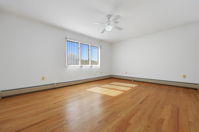 81 Pemberwick Rd Unit A, Greenwich, CT 06831 - spare room featuring wood finished floors, ceiling fan, and a baseboard radiator
