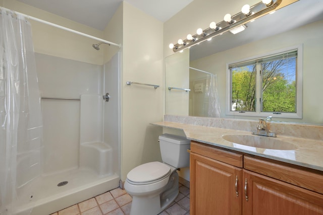 81 Pemberwick Rd Unit A, Greenwich, CT 06831 - full bath featuring vanity, tile patterned floors, toilet, and a shower with curtain