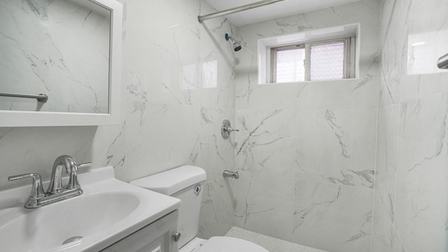 9920 196th St, Hollis, NY 11423 - full bathroom featuring walk in shower, vanity, and toilet