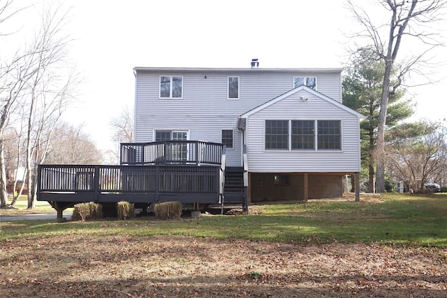 rear view of house with a deck