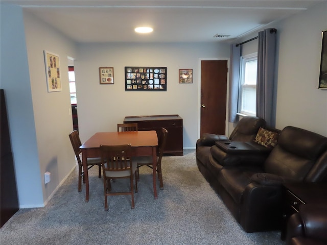 565 18th St, West Babylon, NY 11704 - dining area with carpet floors, recessed lighting, baseboards, and visible vents
