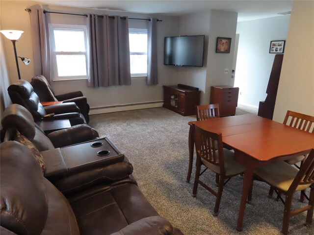 565 18th St, West Babylon, NY 11704 - carpeted living area with baseboard heating