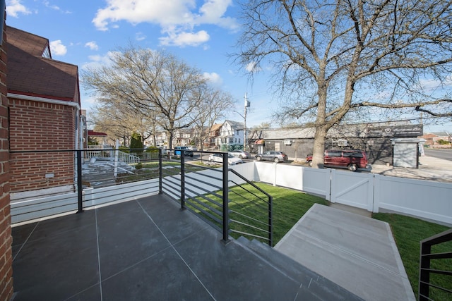 balcony with a residential view