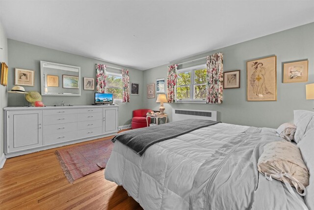 1391 Hunterbrook Rd, Yorktown Heights, NY 10598 - bedroom featuring radiator and light wood-style flooring
