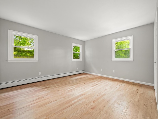 31 Pennsylvania Ave, Valley Cottage, NY 10989 - unfurnished room with baseboard heating, light wood-style floors, and baseboards