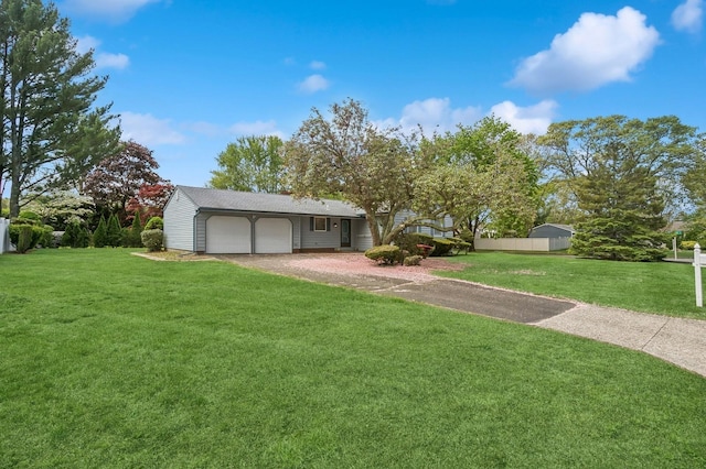 30 Milburn Rd, South Setauket, NY 11720 - view of grassy yard featuring a garage and dirt driveway