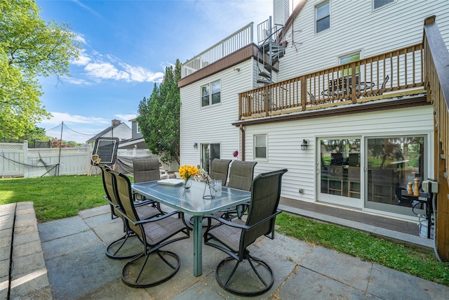 116 Oakland Ave, Tuckahoe, NY 10707 - view of patio / terrace with outdoor dining area and a balcony