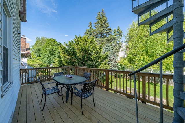 116 Oakland Ave, Tuckahoe, NY 10707 - wooden deck with outdoor dining area