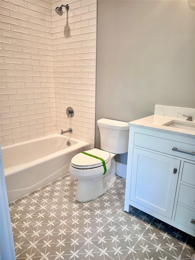9 Ogrady Ct, Orangeburg, NY 10962 - bathroom with toilet, vanity, shower / bathtub combination, and tile patterned floors