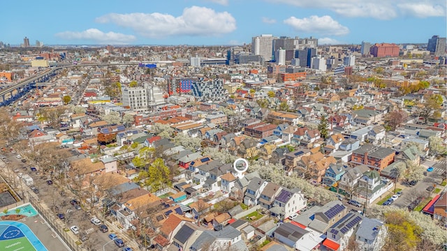 aerial view featuring a city view