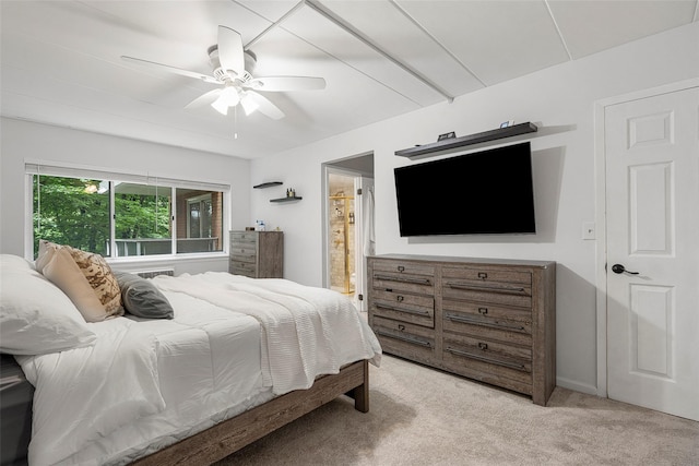372 Central Park Ave Unit 1C, Scarsdale, NY 10583 - bedroom featuring carpet floors, ensuite bath, and a ceiling fan