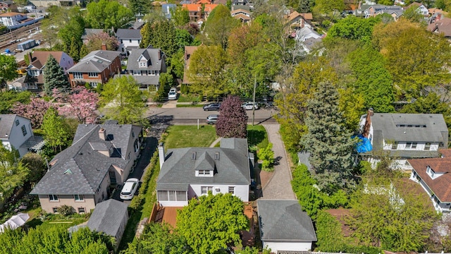 drone / aerial view with a residential view