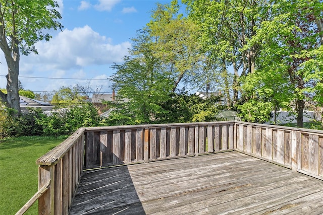 deck featuring a yard