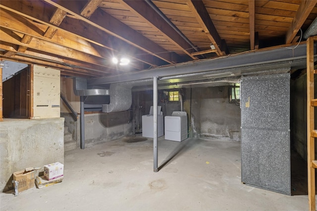view of unfinished below grade area