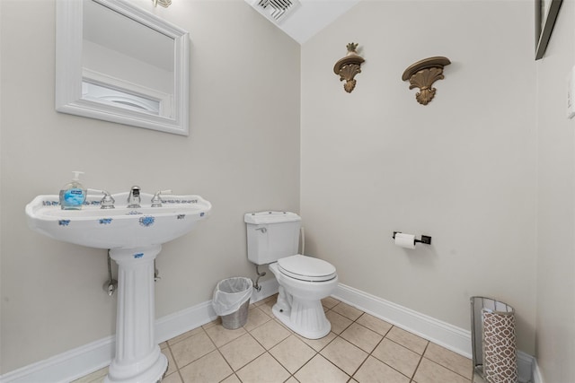 6 Fountayne Ct, Washingtonville, NY 10992 - half bath with baseboards, visible vents, toilet, and tile patterned flooring