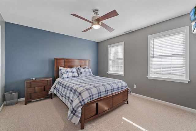 6 Fountayne Ct, Washingtonville, NY 10992 - bedroom with visible vents, ceiling fan, carpet floors, and baseboards