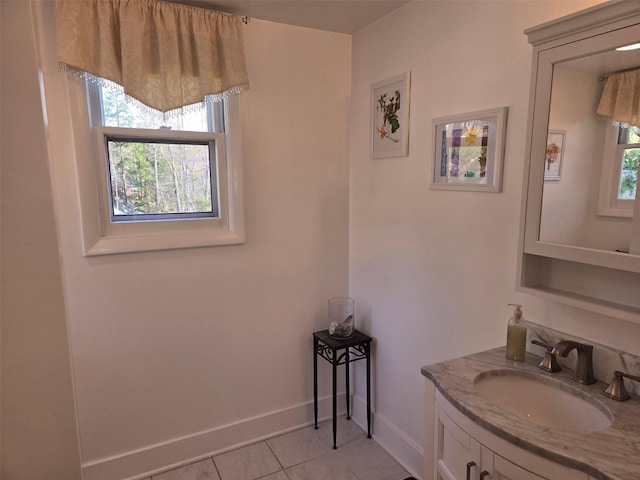 25 Evergreen Rd, Putnam Valley, NY 10579 - bathroom featuring baseboards, vanity, and tile patterned floors