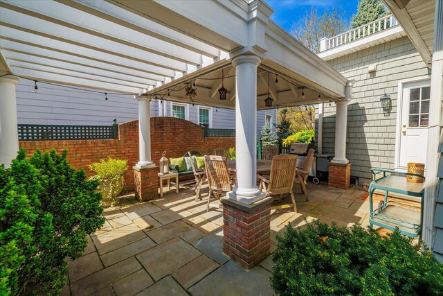 169 Hempstead Ave, Rockville Centre, NY 11570 - view of patio featuring outdoor dining area and a gazebo