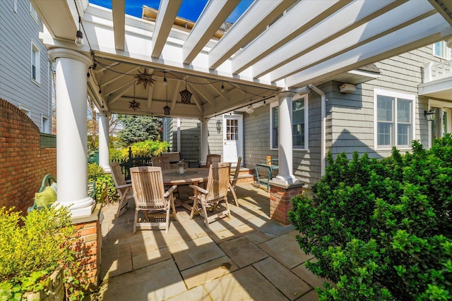169 Hempstead Ave, Rockville Centre, NY 11570 - view of patio / terrace with a gazebo, outdoor dining space, and a pergola