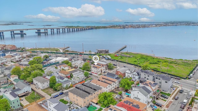 351 Bch 87th St, Rockaway Beach, NY 11693 - drone / aerial view of a notable bridge and a large body of water