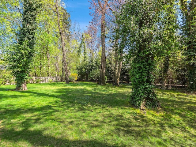 view of yard featuring fence