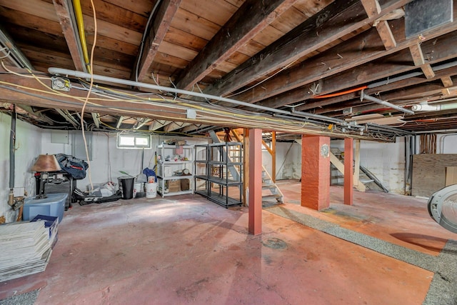 below grade area featuring stairway