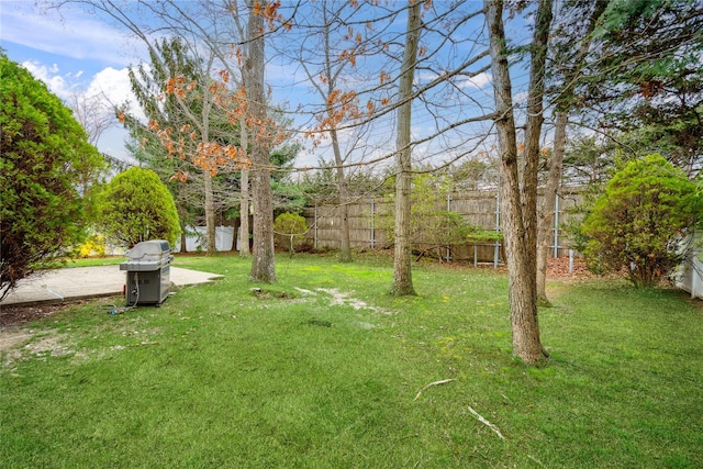 view of yard with fence
