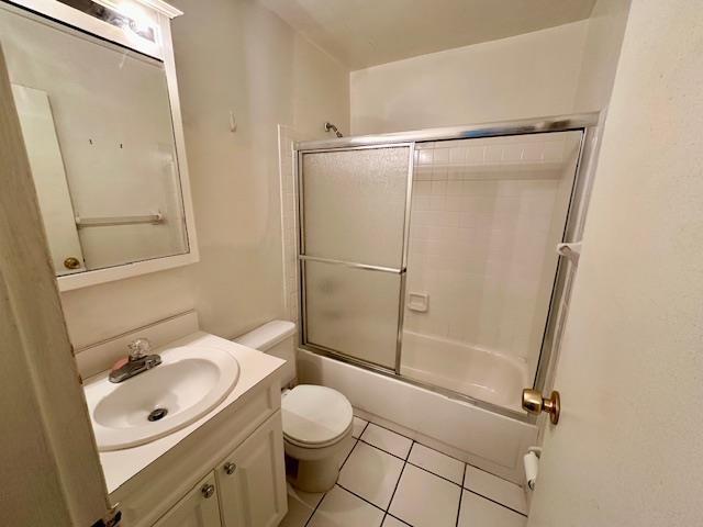3 Kiowa Ct Unit 3K, Coram, NY 11727 - bathroom with vanity, toilet, tile patterned flooring, and combined bath / shower with glass door