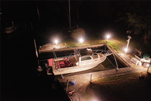 exterior space featuring a boat dock