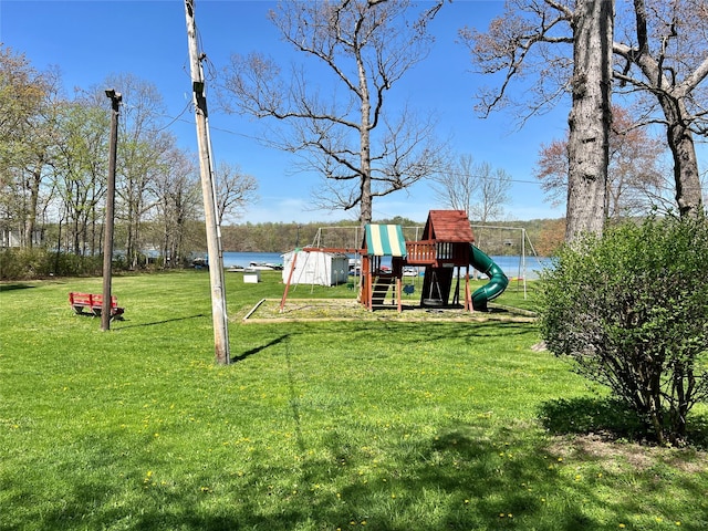 view of yard featuring a playground