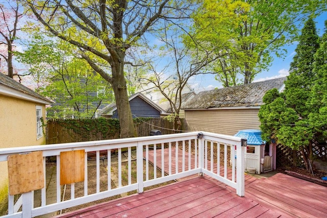 deck featuring fence