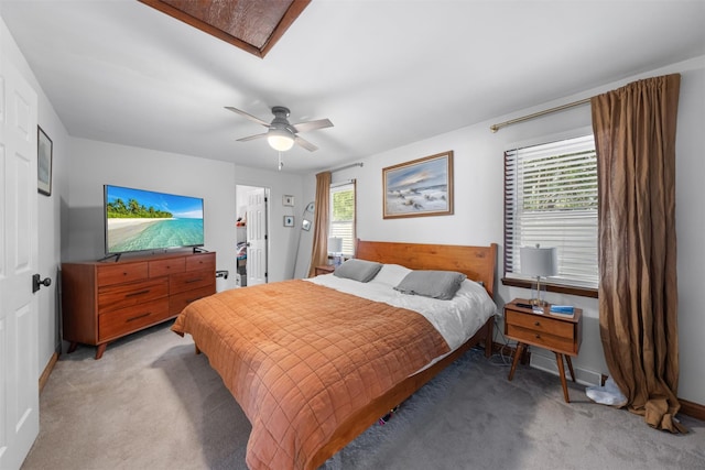 21 Rhinecliff Rd, Brewster, NY 10509 - bedroom with baseboards, light carpet, and a ceiling fan